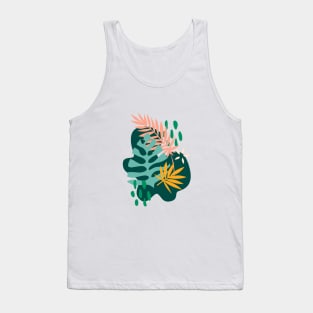 Tropical Leaves - Teal Tank Top